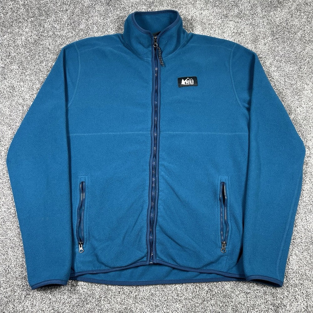 REI Co-op Fleece Jacket Mens Small Blue Full Zip Up Hiking Casual Outdoors